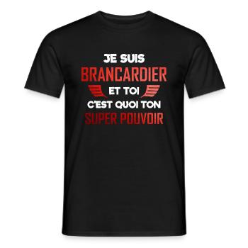 Brancardier Cadeau drôle - T-shirt homme - noir - Devant - AI Model Male 178 light (178cm)