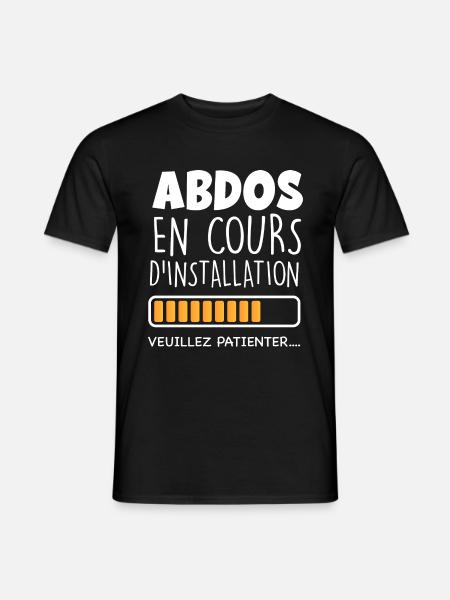Téléchargement abdos en cours - T-shirt homme - noir