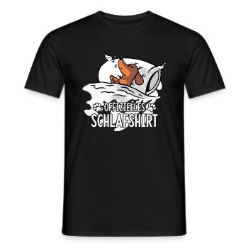 DACKEL KURZHAARDACKEL HUND OFFIZIELLES SCHLAFSHIRT - Männer T-Shirt - Schwarz - Vorne - AI Model Male 178 light (178cm)