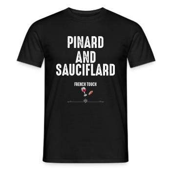 Pinard and Sauciflard the French touch - Men's T-Shirt - black - Front - AI Model Male 178 light (178cm)