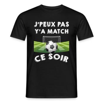 Foot je peux pas y'a match ce soir Cadeau Famille - T-shirt homme - noir - Devant - AI Model Male 178 light (178cm)