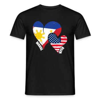 Mahal Kita Filipino American Flag Pinoy Pride - Men's T-Shirt - black - Front - AI Model Male 178 light (178cm)