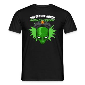 Out of This World Funny Alien Believer for - Men's T-Shirt - black - Front - AI Model Male 178 light (178cm)