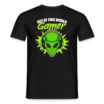 Out Of This World Funny Extraterrestrial - Men's T-Shirt - black - Front - AI Model Male 178 light (178cm)