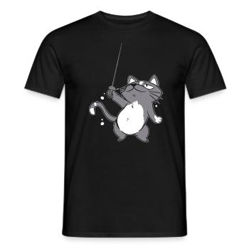 Funny animal fencing, sports humor for a - Men's T-Shirt - black - Front - AI Model Male 178 light (178cm)
