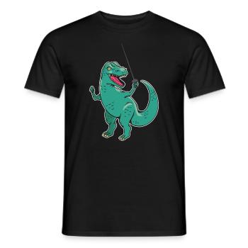 Funny dinosaur fencing humor for a Trex - Men's T-Shirt - black - Front - AI Model Male 178 light (178cm)