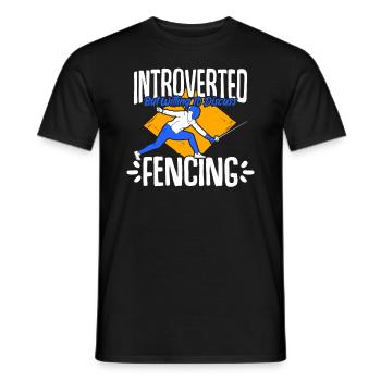 Introverted but willing to talk about funny - Men's T-Shirt - black - Front - AI Model Male 178 light (178cm)