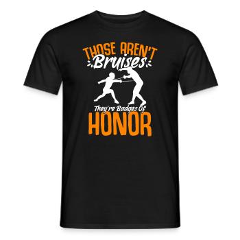Badges Of Honor Fun fencing sport for a - Men's T-Shirt - black - Front - AI Model Male 178 light (178cm)