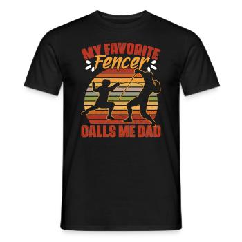 My funny favorite sword fighting humor for - Men's T-Shirt - black - Front - AI Model Male 178 light (178cm)