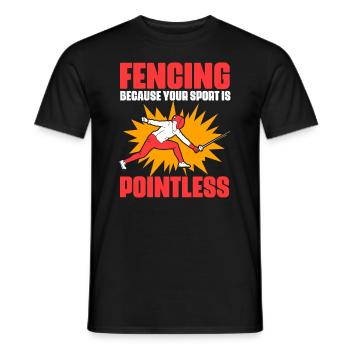 Fechten, lustiger Schwertkampf, Sport für einen - Männer T-Shirt - Schwarz - Vorne - AI Model Male 178 light (178cm)