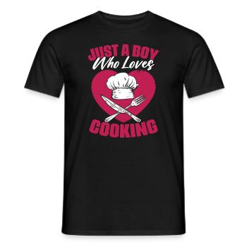 Juste un garçon qui aime cuisiner une cuisine drôle - T-shirt homme - noir - Devant - AI Model Male 178 light (178cm)
