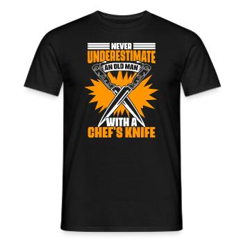 Never underestimate an old man Funny - Men's T-Shirt - black - Front - AI Model Male 178 light (178cm)
