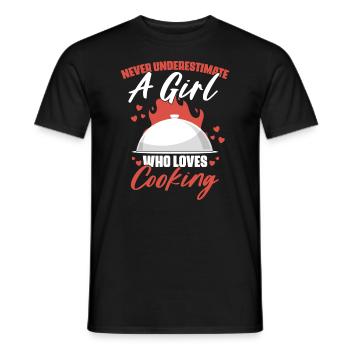 Never underestimate a girl who is funny - Men's T-Shirt - black - Front - AI Model Male 178 light (178cm)