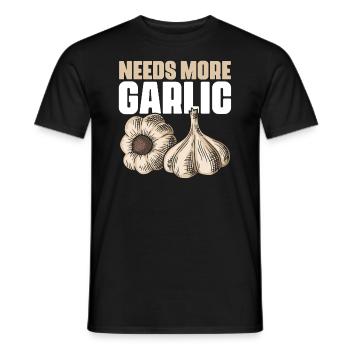 Besoin de plus d’ail Drôle d’humour culinaire pour - T-shirt homme - noir - Devant - AI Model Male 178 light (178cm)
