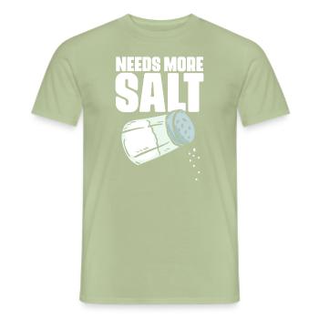 Besoin de plus de sel Humour culinaire drôle pour - T-shirt homme - vert sauge - Devant - AI Model Male 178 light (178cm)
