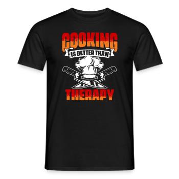 Mieux que la thérapie Humour culinaire drôle pour - T-shirt homme - noir - Devant - AI Model Male 178 light (178cm)