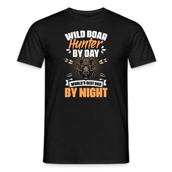 Wild Boar Hunter Funny Pig Hunting Humor for - Men's T-Shirt - black - Front - AI Model Male 178 light (178cm)