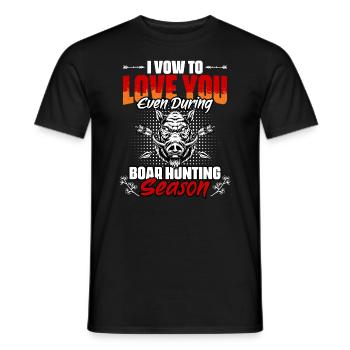 Funny humor for wild boar hunting for - Men's T-Shirt - black - Front - AI Model Male 178 light (178cm)