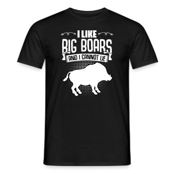 J’aime Big Funny Wild Boar Hunting Humor pour - T-shirt homme - noir - Devant - AI Model Male 178 light (178cm)