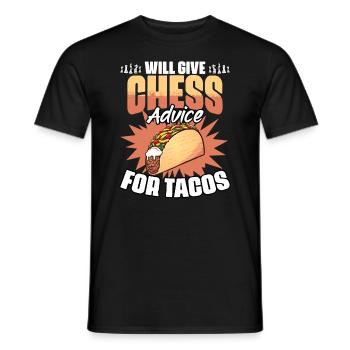 Chess Lesson Funny Board Game Enthusiast - Men's T-Shirt - black - Front - AI Model Male 178 light (178cm)
