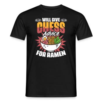 Chess Lesson Funny Board Game Enthusiast - Men's T-Shirt - black - Front - AI Model Male 178 light (178cm)