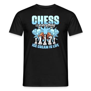 Funny chessboard game humor for - Men's T-Shirt - black - Front - AI Model Male 178 light (178cm)
