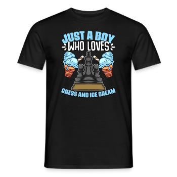 Just a boy who played a fun chess game for - Men's T-Shirt - black - Front - AI Model Male 178 light (178cm)