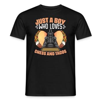 Just a boy who played funny chessboard games for - Men's T-Shirt - black - Front - AI Model Male 178 light (178cm)