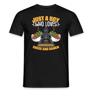 Just a boy who played funny chessboard games for - Men's T-Shirt - black - Front - AI Model Male 178 light (178cm)