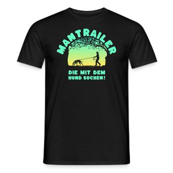 Mantrailer - die mit dem Hund suchen Jagdhund F - Männer T-Shirt - Schwarz - Vorne - AI Model Male 178 light (178cm)