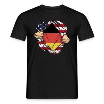 American Growm mit super deutschem Blut in mir für - Männer T-Shirt - Schwarz - Vorne - AI Model Male 178 light (178cm)
