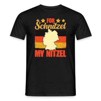 Für Schnitzel My Nitzel Lustiges Deutschland Humor - Männer T-Shirt - Schwarz - Vorne - AI Model Male 178 light (178cm)