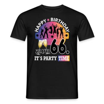 Geburtstag 66 Party People Fete Dancing Tanzen - Männer T-Shirt - Schwarz - Vorne - AI Model Male 178 light (178cm)