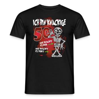 Geburtstag 50 Knackige Jahre Skelett Knochen - Männer T-Shirt - Schwarz - Vorne - AI Model Male 178 light (178cm)