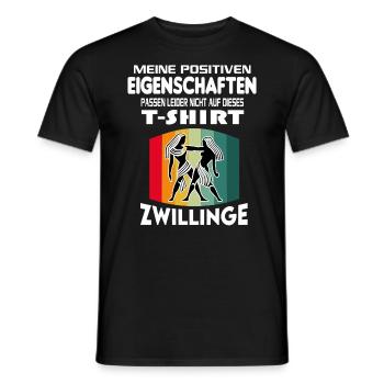 Geburtstag Sternzeichen Retro Zwillinge - Männer T-Shirt - Schwarz - Vorne - AI Model Male 178 light (178cm)