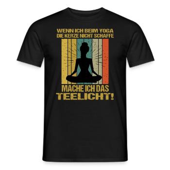 Sprüche Yoga Frau Kerze Teelicht - Männer T-Shirt - Schwarz - Vorne - AI Model Male 178 light (178cm)