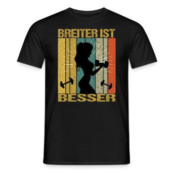 Bodybuilding Sprüche Frau Breiter ist besser - Männer T-Shirt - Schwarz - Vorne - AI Model Male 178 light (178cm)