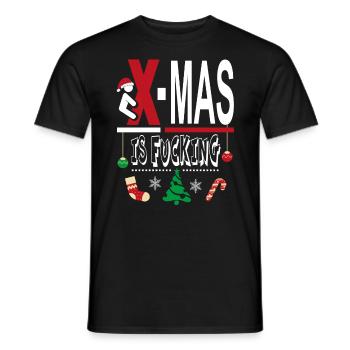 X Mas Christmas is Fucking Scheisse Mist - Männer T-Shirt - Schwarz - Vorne - AI Model Male 178 light (178cm)