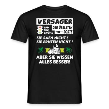 Bauern Proteste Politik Versagen Ampel - Männer T-Shirt - Schwarz - Vorne - AI Model Male 178 light (178cm)