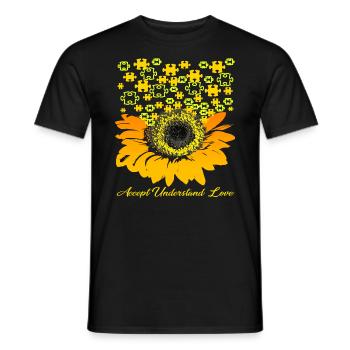 Sensibilisation à l'autisme - T-shirt homme - noir - Devant - AI Model Male 178 light (178cm)