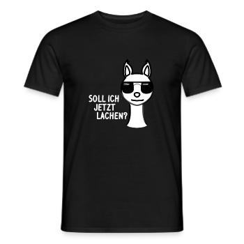 Cooles Ironie Lama - soll ich jetzt lachen? - Männer T-Shirt - Schwarz - Vorne - AI Model Male 178 light (178cm)