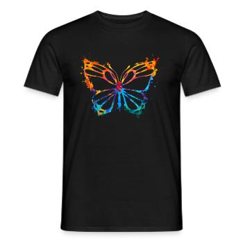 papillon couleurs de l’eau somme printemps coloré - T-shirt homme - noir - Devant - AI Model Male 178 light (178cm)