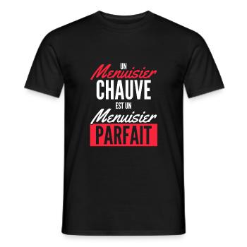 cadeau homme menuisier chauve noel anniversaire - T-shirt homme - noir - Devant - AI Model Male 178 light (178cm)