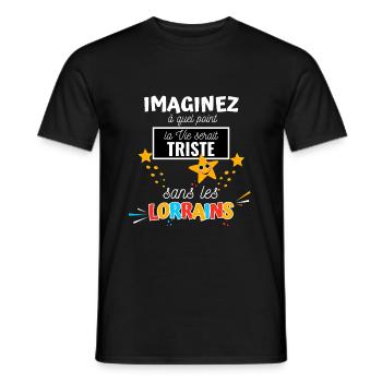 Cadeau Homme Humour Lorrain Noel Anniversaire - T-shirt homme - noir - Devant - AI Model Male 178 light (178cm)