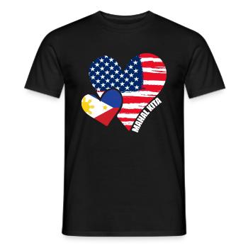 Awesome Mahal Kita Filipino American Hearts - Men's T-Shirt - black - Front - AI Model Male 178 light (178cm)
