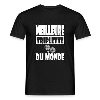 Cadeau Pétanque Homme - Meilleure Triplette - T-shirt homme - noir - Devant - AI Model Male 178 light (178cm)
