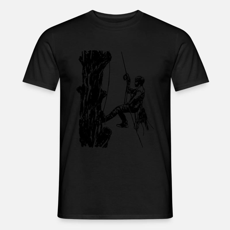 Arborist Baumkletterer an Eiche (Monochrome) - Männer T-Shirt - Schwarz