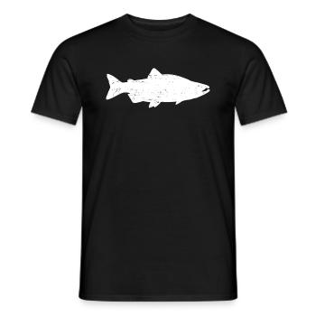 Lachs Angeln Fliegenfischen - Männer T-Shirt - Schwarz - Vorne - AI Model Male 178 light (178cm)