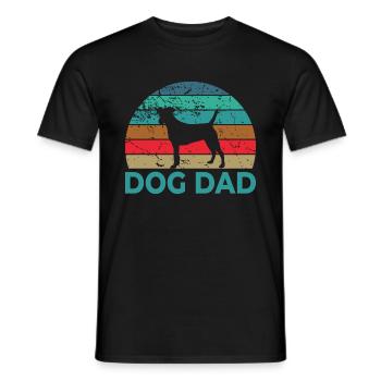 Dog Papa - Chiens Papa Motifs - pour les chiens pères - T-shirt homme - noir - Devant - AI Model Male 178 light (178cm)