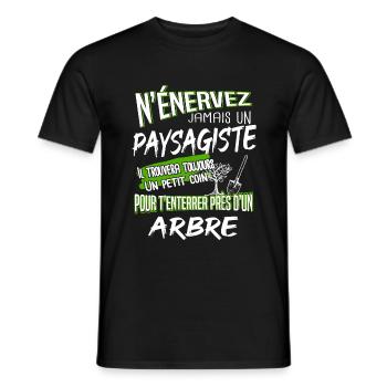 Paysagiste - T-shirt homme - noir - Devant - AI Model Male 178 light (178cm)